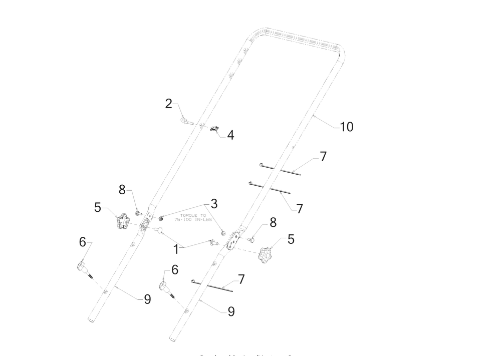 Handle Diagram and Parts List for SC300 (12AVA2M5710)(2019) Cub Cadet Lawn Mower